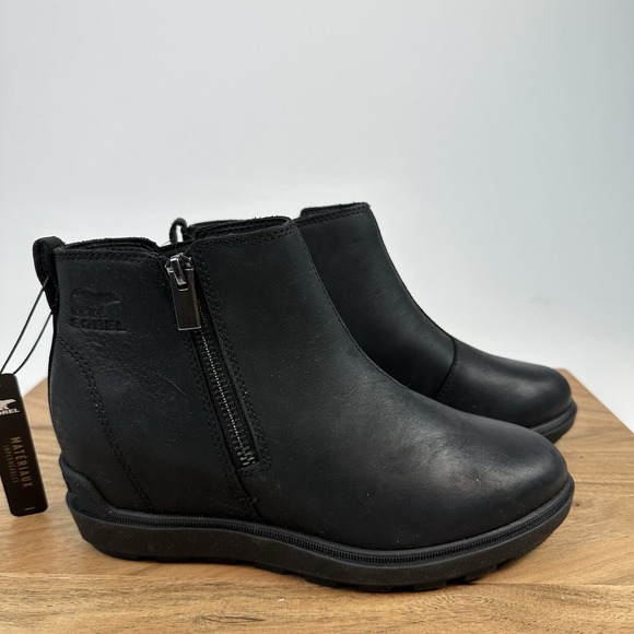 New Womens Sorel Evie II Waterproof Bootie Leather‎ Chelsea Ankle Boots Sz 6.5 M - Picture 1 of 8